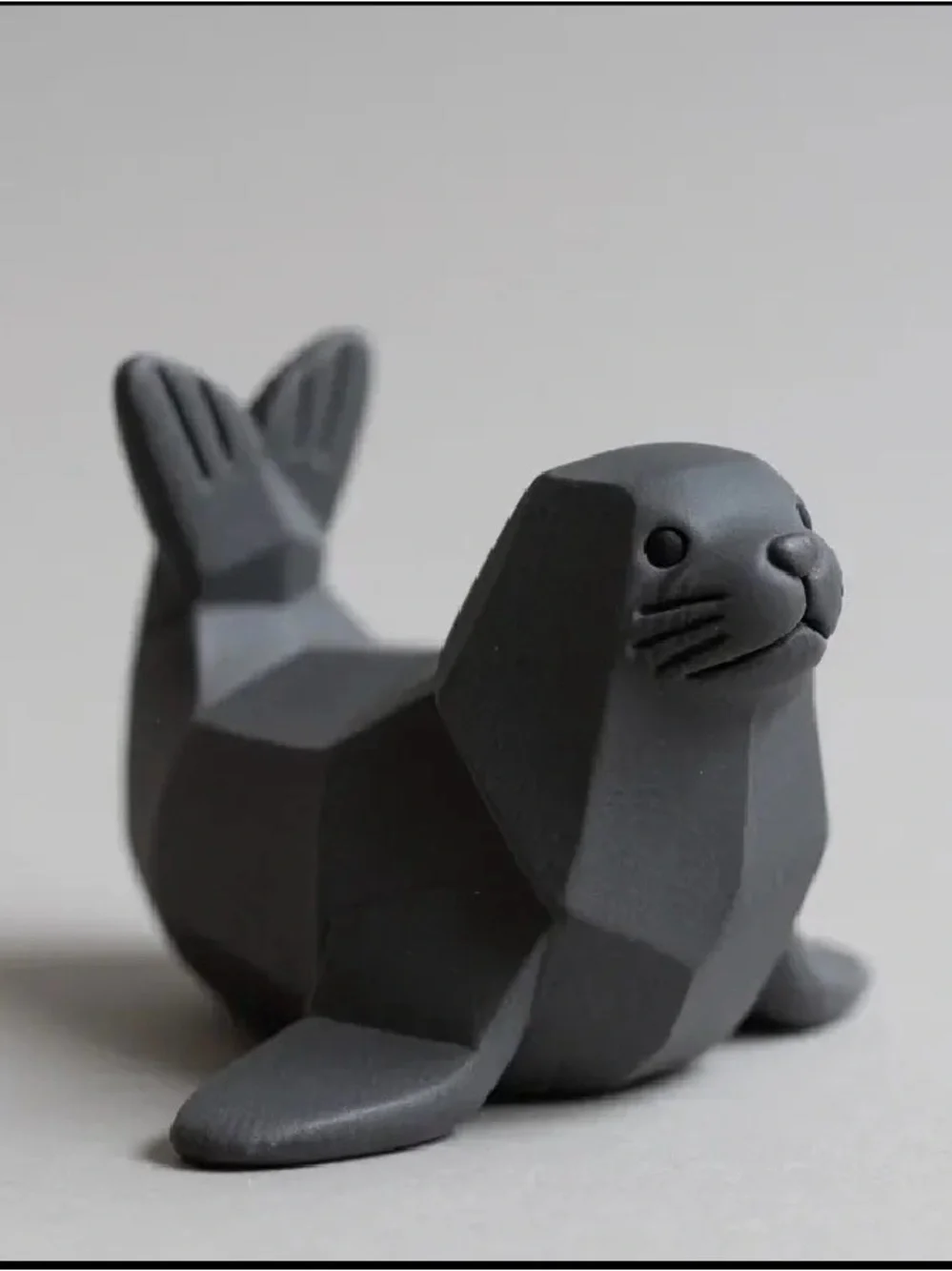 Gray Geometric Seal Small Pet Figurine